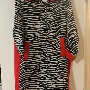 Zebra Print Dress with Red Accents
